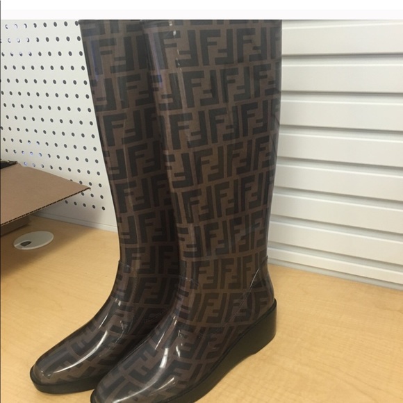 fendi zucca rain boots